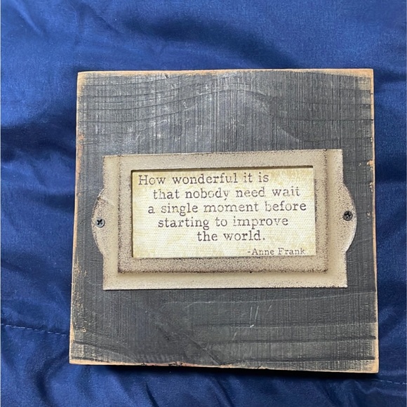 Kirklands Accents Anne Frank Wood Block Quote Poshmark